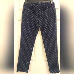 Tommy Hilfiger Navy Polka Dot Cropped Pants Women's Size 8